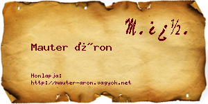 Mauter Áron névjegykártya